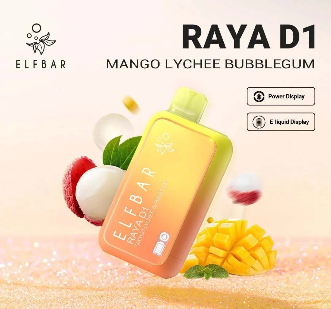ELF BAR RAYA D1 – Mango Lychee Bubblegum - Vape Shop Nashik