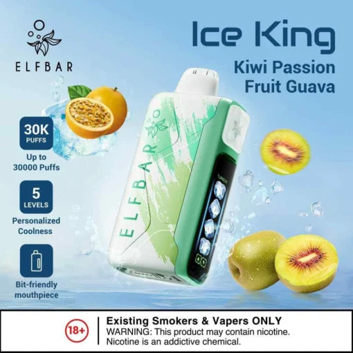 Elf Bar Ice King – Kiwi Passion Fruit Guava – 30K - Vape Shop Nashik