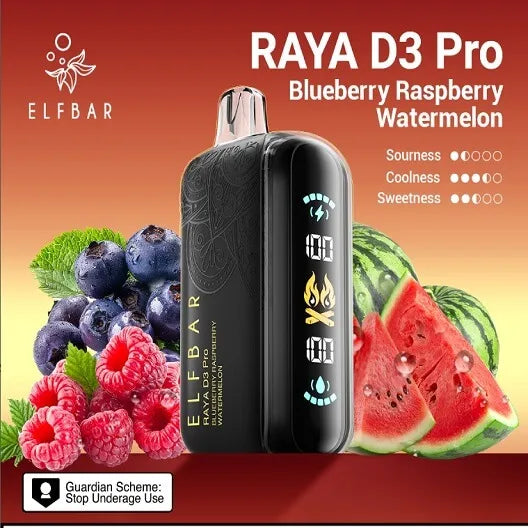 Elf Bar Raya D3 Pro 30K Blueberry Raspberry Watermelon - Vape Shop Nashik