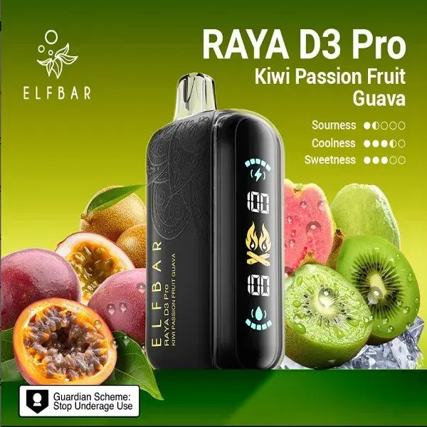 Elf Bar Raya D3 Pro – Kiwi Passion Fruit Guava - Vape Shop Nashik