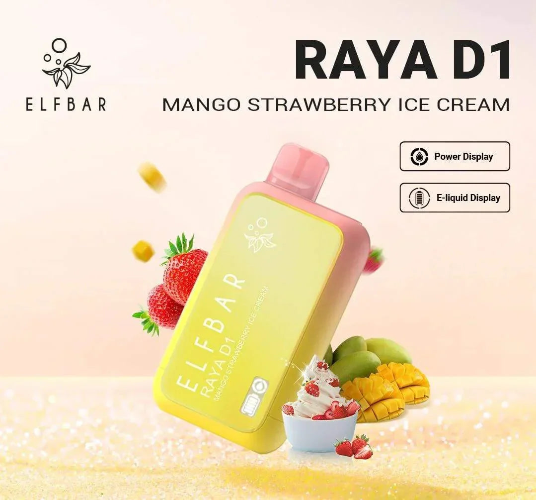 ELF BAR RAYA D1 – Mango Strawberry Ice Cream - Vape Shop Nashik