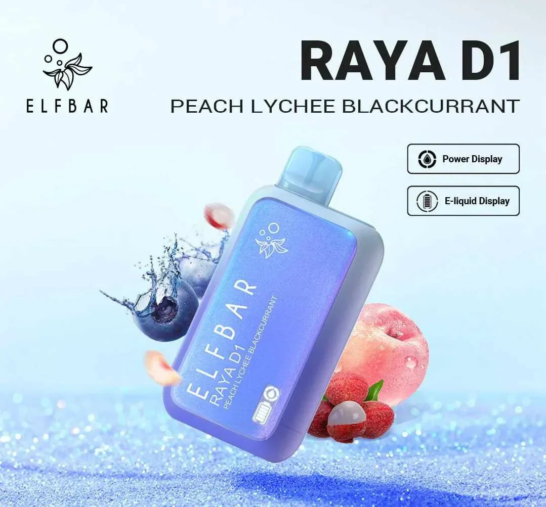 ELF BAR RAYA D1 – Peach Lychee Blackcurrant - Vape Shop Nashik
